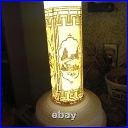 1930s ART DECO EUREKA TEA CO ALL-LITE SKYSCRAPER BOUDOIR LAMP WORKING CONDITION