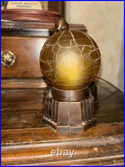 1930s ART DECO-FIGUERAL HARLEQUIN CLOWN BOUDOIR LAMP WITH BRAIN GLOBE