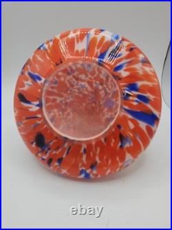 1930s Amsterdam School Of Art Deco End Of Day Splatter Glass Lamp Mushroom Shade