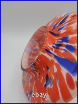 1930s Amsterdam School Of Art Deco End Of Day Splatter Glass Lamp Mushroom Shade