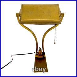 1930s Art Deco Brass Desk Lamp Sculptural Arm Modernist Design Heavy Patina