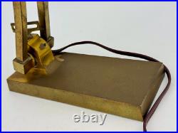 1930s Art Deco Brass Desk Lamp Sculptural Arm Modernist Design Heavy Patina