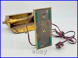 1930s Art Deco Brass Desk Lamp Sculptural Arm Modernist Design Heavy Patina