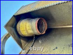 1930s Art Deco Brass Desk Lamp Sculptural Arm Modernist Design Heavy Patina