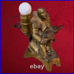 1930s Art Deco Figural Harlequin Minstrel Boudoir Lamp