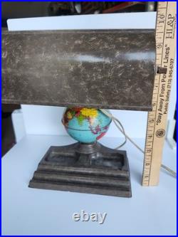 1930s Art Deco Globe Desk Lamp Marbled Bakelite Desk Organizer Light Works