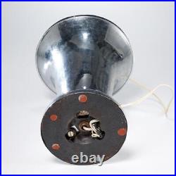 1930s Art Deco Moderne French Chrome Glass Tulip Lamp G Humbert 12.5h 9.75dia