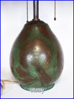 1930s Art Deco WMF Ikora Inlaid Bronze Electric Table Lamp Paul Haustein School