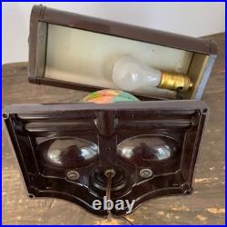 1930s Art Deco World Globe Desk Lamp Organizer Works Vintage