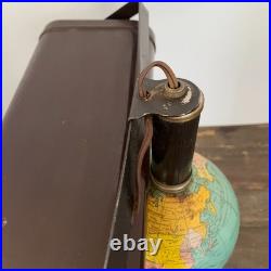 1930s Art Deco World Globe Desk Lamp Organizer Works Vintage