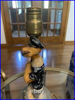 1935 Antique ART DECO Cartoon POPEYE STATUE King Features LAMP Figural Metal