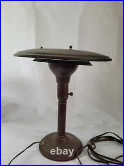 1936 M. G. Wheeler Art Deco Flying Saucer Working Metal Lamp