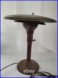 1936 M. G. Wheeler Art Deco Flying Saucer Working Metal Lamp