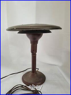 1936 M. G. Wheeler Art Deco Flying Saucer Working Metal Lamp