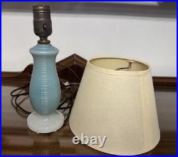1937 Aladdin G-92 Blue Aladex Glass Art Deco Boudoir Lamp with Whip-O-Lite Shade