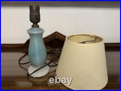 1937 Aladdin G-92 Blue Aladex Glass Art Deco Boudoir Lamp with Whip-O-Lite Shade