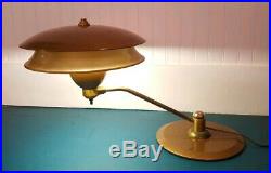 1940's Dazor Double-Shade Machine Age Mid Century Modern Art Deco Lamp Swivel