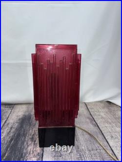 1940s/50s Hollywood Art Deco waterfall lamp Red Abs Plastic