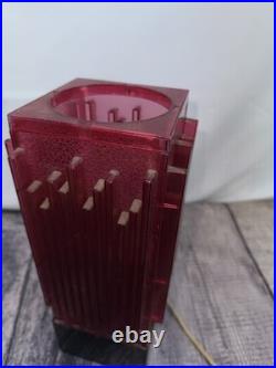 1940s/50s Hollywood Art Deco waterfall lamp Red Abs Plastic