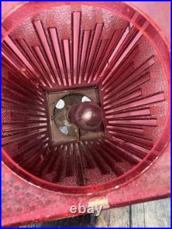 1940s/50s Hollywood Art Deco waterfall lamp Red Abs Plastic