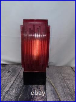1940s/50s Hollywood Art Deco waterfall lamp Red Abs Plastic
