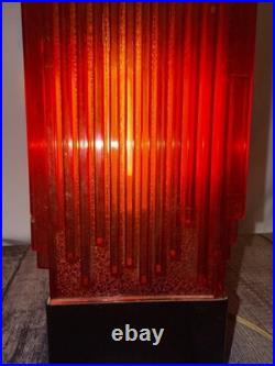 1940s/50s Hollywood Art Deco waterfall lamp Red Abs Plastic