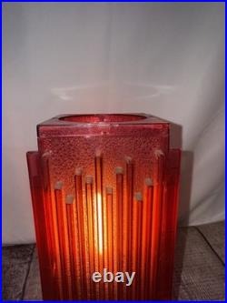 1940s/50s Hollywood Art Deco waterfall lamp Red Abs Plastic