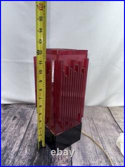 1940s/50s Hollywood Art Deco waterfall lamp Red Abs Plastic