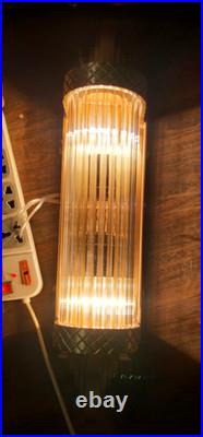1 Pc Vintage Art Deco Glass Rod Brass Wall Sconce Fixture Skyscraper # G21