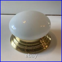 1 of 3 ART DECO Ceiling Lamp Large Ceiling Brass Opal Glass