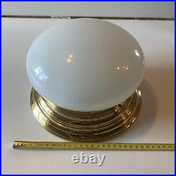 1 of 3 ART DECO Ceiling Lamp Large Ceiling Brass Opal Glass