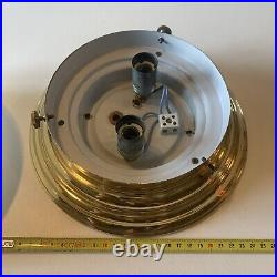 1 of 3 ART DECO Ceiling Lamp Large Ceiling Brass Opal Glass