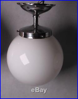1 von 3 alte ART DECO Opalglas Lampe Chrom Hängelampe Ø 20 cm