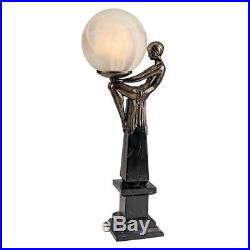 21 Classic Art Deco Bronze Sculpture Statue Table Lamp