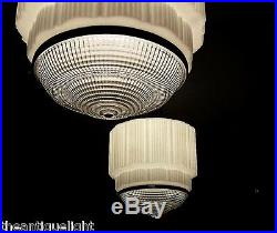 272 Vintage aRT DEco 30's Ceiling Light Lamp Fixture Glass JUMBO SIZE 1 of 6