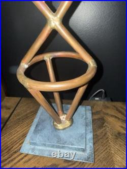 2 Mario Villa Lamps Art Deco Copper Signed