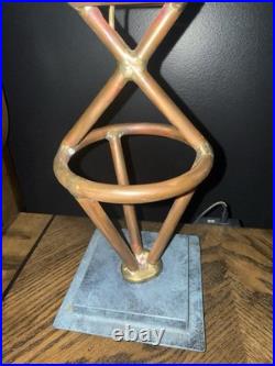 2 Mario Villa Lamps Art Deco Copper Signed