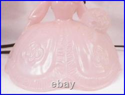 2 Southern Belle Lamps Pink Glass Lady Shell Shade Bedroom Boudoir Art Deco