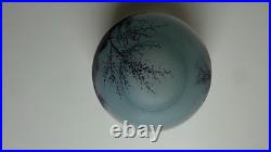2 Vintage Glass Lamp Shade Set Reverse Hand Painted Lot Japanese Antique