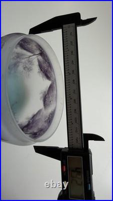 2 Vintage Glass Lamp Shade Set Reverse Hand Painted Lot Japanese Antique