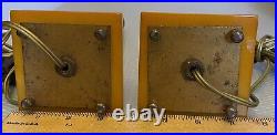 30s Art Deco Vintage Butterscotch Bakelite Candlestick Style Lamp Pair TESTED