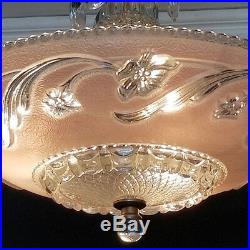 360 Vintage Antique arT DEco Glass Ceiling Light Lamp Fixture Chandelier