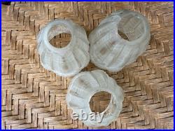 3 Antique RARE Art Deco Sabino Glass Shades Pinecone Motif