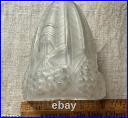 3 Antique RARE Art Deco Sabino Glass Shades Pinecone Motif