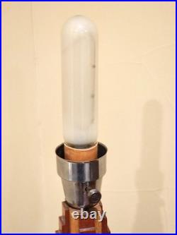 3 Piece Art Deco Skyscraper Bullet Torpedo Lamp Set Machine Age Frosted