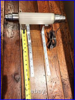 3 Piece Art Deco Skyscraper Bullet Torpedo Lamp Set Machine Age Frosted