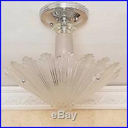 409b Vintage arT Deco Ceiling Light Lamp Fixture Glass Re-Wired 1 of 3