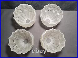 4 1920 1930 Art Deco Glass Tulips for Wall Applique Chandelier Lamp