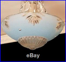 590 Vintage antique arT Deco Glass Shade Ceiling Light Lamp Fixture Chandelier