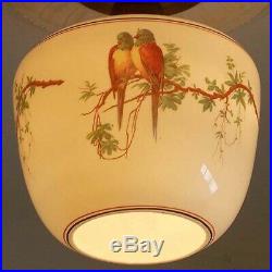 593 Vintage 40s aRT Deco Glass Ceiling Light Lamp Fixture antique porch bird
